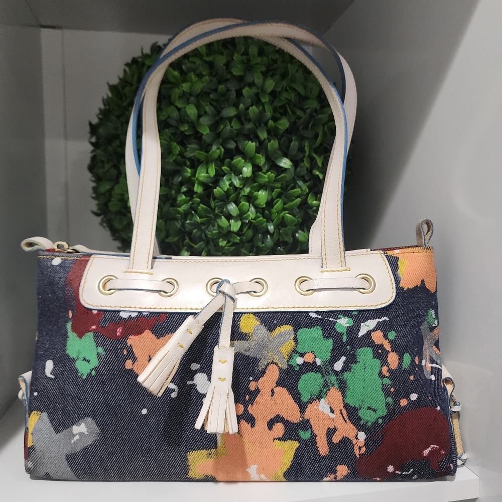 Vintage Dooney & Bourke Paint Splatter Sholder Bag